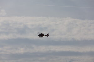 Hubschrauber über dem Strand vom Ostseebad Kühlungsborn