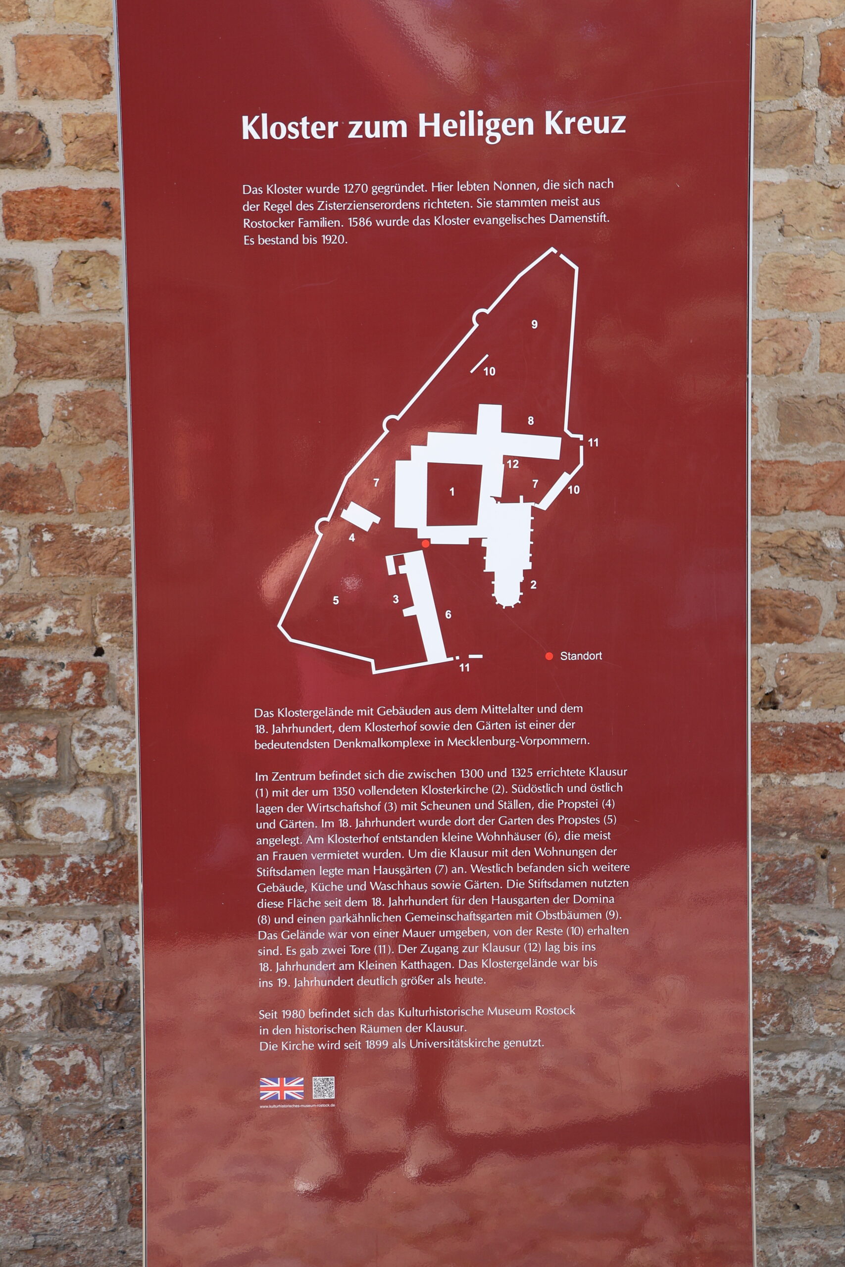 Tafel Kloster zum Heiligen Kreuz - Rostock I