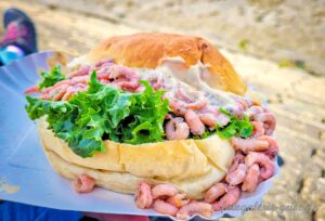 Krabbenbrötchen an der Nordsee