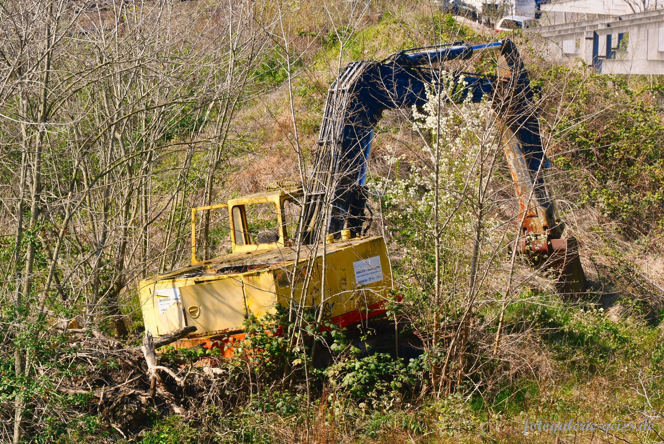 Ein alter Bagger einfach in der Pampa abgestellt