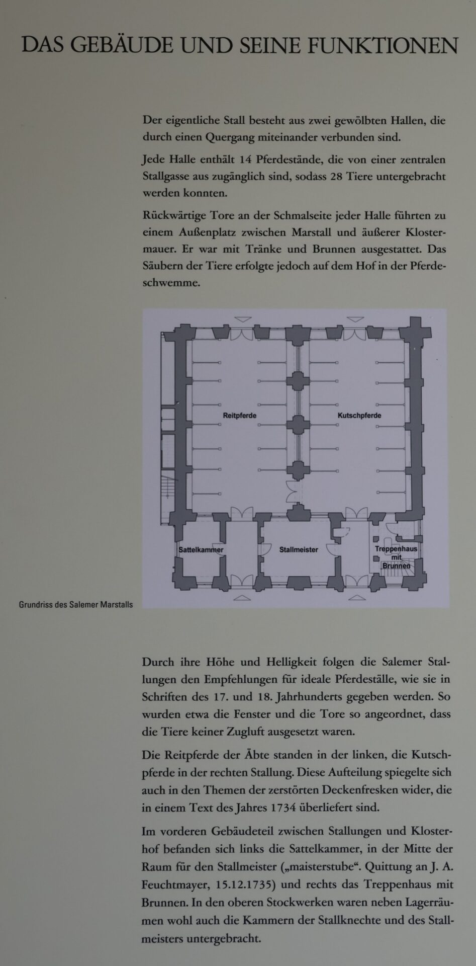 Plan des Reitstall des Kloster und Schloss Salem - Bodensee - Juli 2023_30